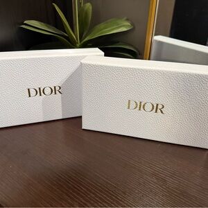 Dior White Textured Gift Boxes with Gold Logo